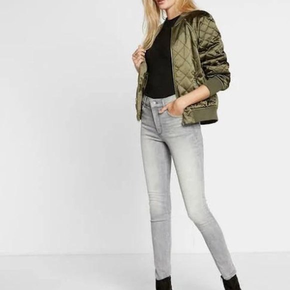 Express Performance Stretch High Rise Jegging in light gray - Picture 1 of 9